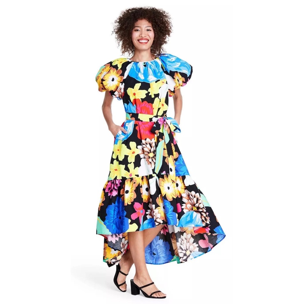 NEW Christopher John Rogers Target Floral Midi Dress Womens Size S Maximalist